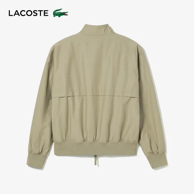 【LACOSTE】男裝-簡約素色大口袋拉鍊夾克(卡其色)