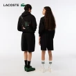 【LACOSTE】中性款-Lacoste x Netflix棉質亞森羅蘋鱷魚短褲(黑色)