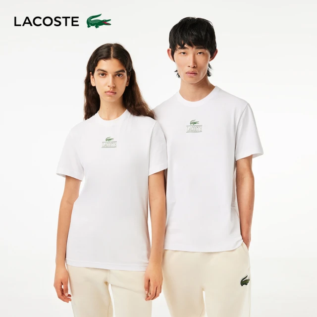 LACOSTE 中性-鱷魚LOGO印花棉質短袖T恤(白色)