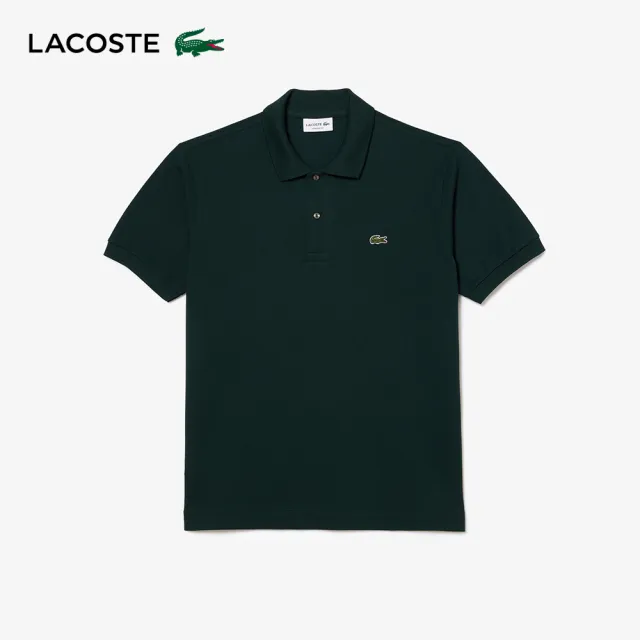 【LACOSTE】男裝-經典L1212短袖Polo衫(墨綠色)