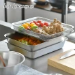 【la base有元葉子】日本製 304不鏽鋼長型調理碗/過濾網/調理盤(兩件組)