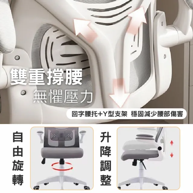 【Hongjin】無頭枕減壓工學辦公椅 安全電腦椅 會議椅 休息椅 辦公躺椅(升級版可後仰 升降辦公椅)