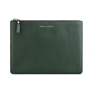 【Comme Des Garcons CDG】COMME DES GARCONS 川久保玲 燙金LOGO小牛皮拉鍊手拿包(