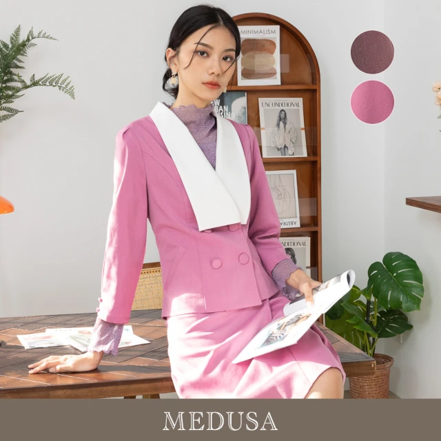 MEDUSA 曼度莎 現貨-大白領排釦套裝外套 - 2色（M-XL）｜女西裝外套 女外套(201-5160A)