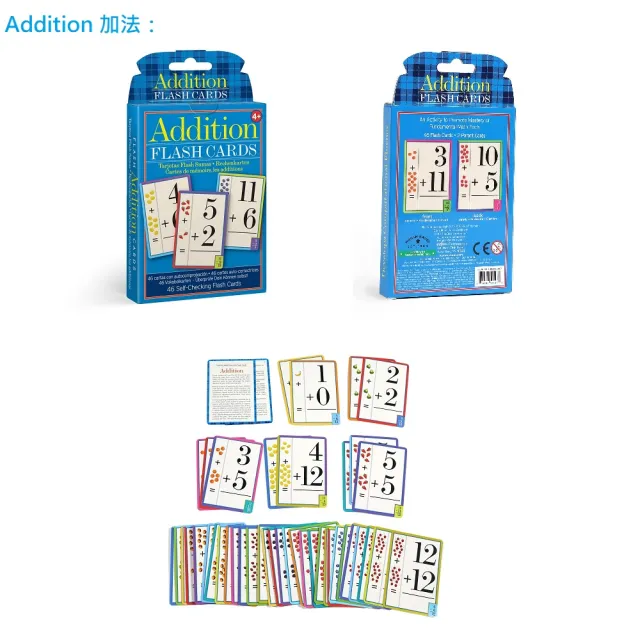 【eeBoo】Flash Cards 學習字卡Addition加法  Subtraction減法  Multiplication乘法(數學加減乘 三款可選)