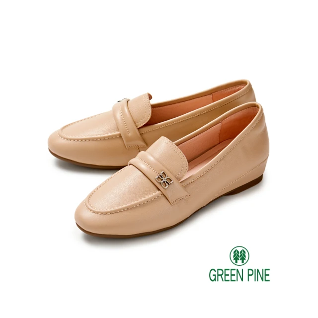 GREEN PINEGREEN PINE 全真皮樂福內增高輕量休閒鞋灰藍色(00310381)