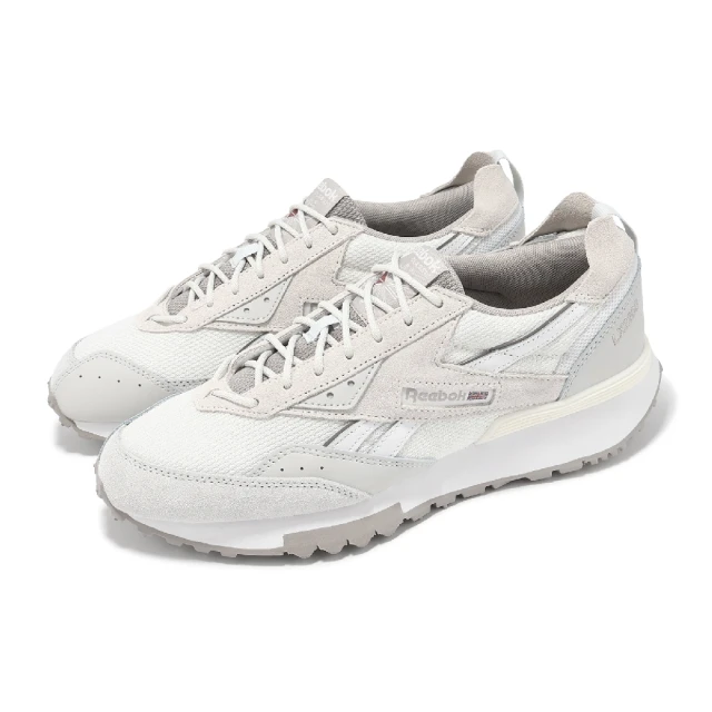 REEBOK 休閒鞋 LX2200 男鞋 女鞋 白 灰 低筒 皮革 麂皮 復古 情侶鞋(100074416)