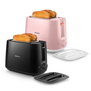 【Philips 飛利浦】電子式智慧型烤麵包機(黑/瑰蜜粉)