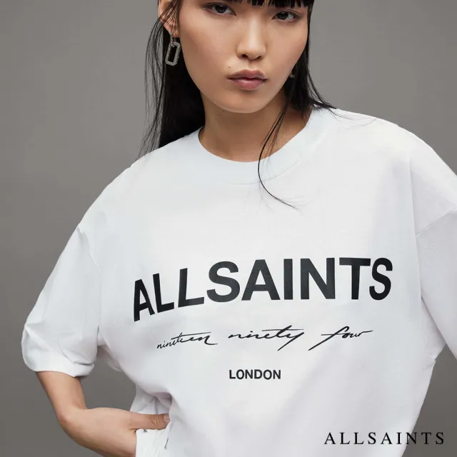 【ALLSAINTS】HELIS CARLIE 純棉寬鬆LOGO短袖T恤 WG508Z(寬鬆版型)