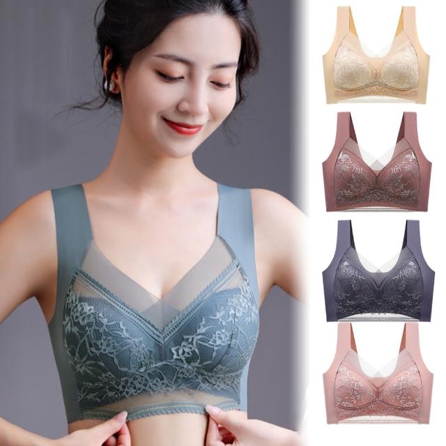 【AINWEI 艾妮薇】5件組 現貨 聚攏固定杯集中無鋼圈內衣/透氣/涼感/女內著/無痕內衣(隨機)