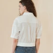 【OUWEY 歐薇】設計感抓褶短版純棉襯衫(白色；S-L；3242121501)
