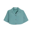 【OUWEY 歐薇】超短版古巴領襯衫外套(藍色；S-L；3242134801)