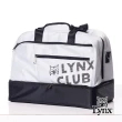 【Lynx Golf】男女Lynx山貓印花造型硬底式旅行外袋/雙層運動衣物袋(四色)