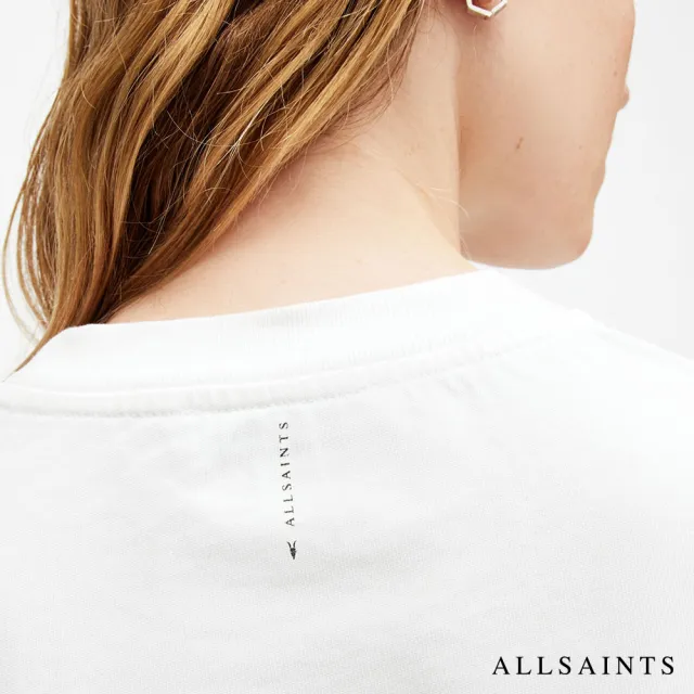 【ALLSAINTS】LOTTIE 純棉寬鬆短版短袖T恤-白 W132JA(舒適版型)