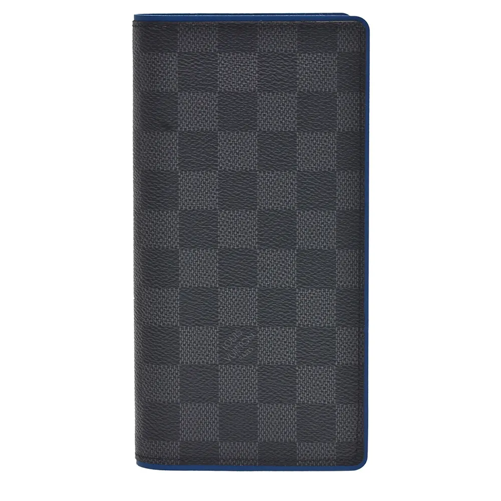 【Louis Vuitton 路易威登】N63266 BRAZZA經典Damier棋盤格摺疊長夾(藍色-展示品)