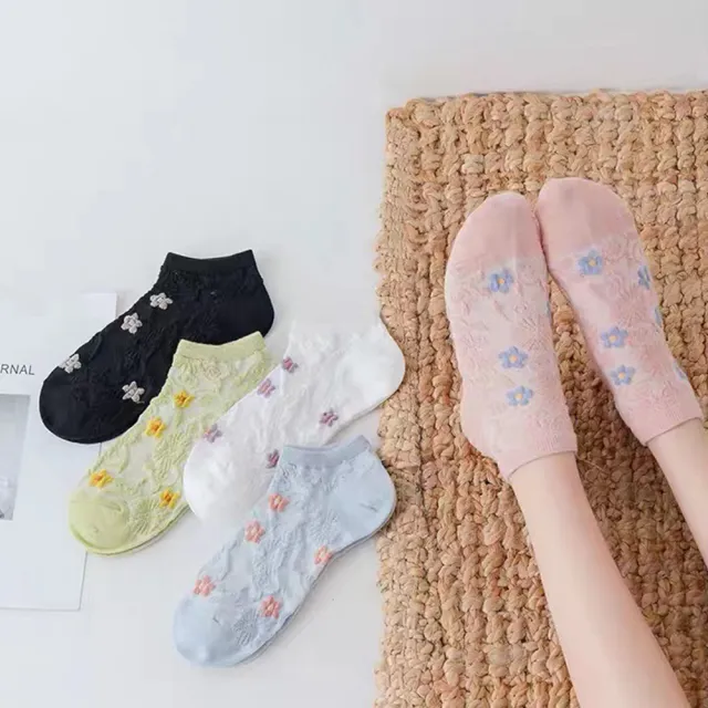 【Socks Form 襪子瘋】花兒朵朵立體浮雕棉質短襪/踝襪/棉襪/船型襪/女襪(5色)