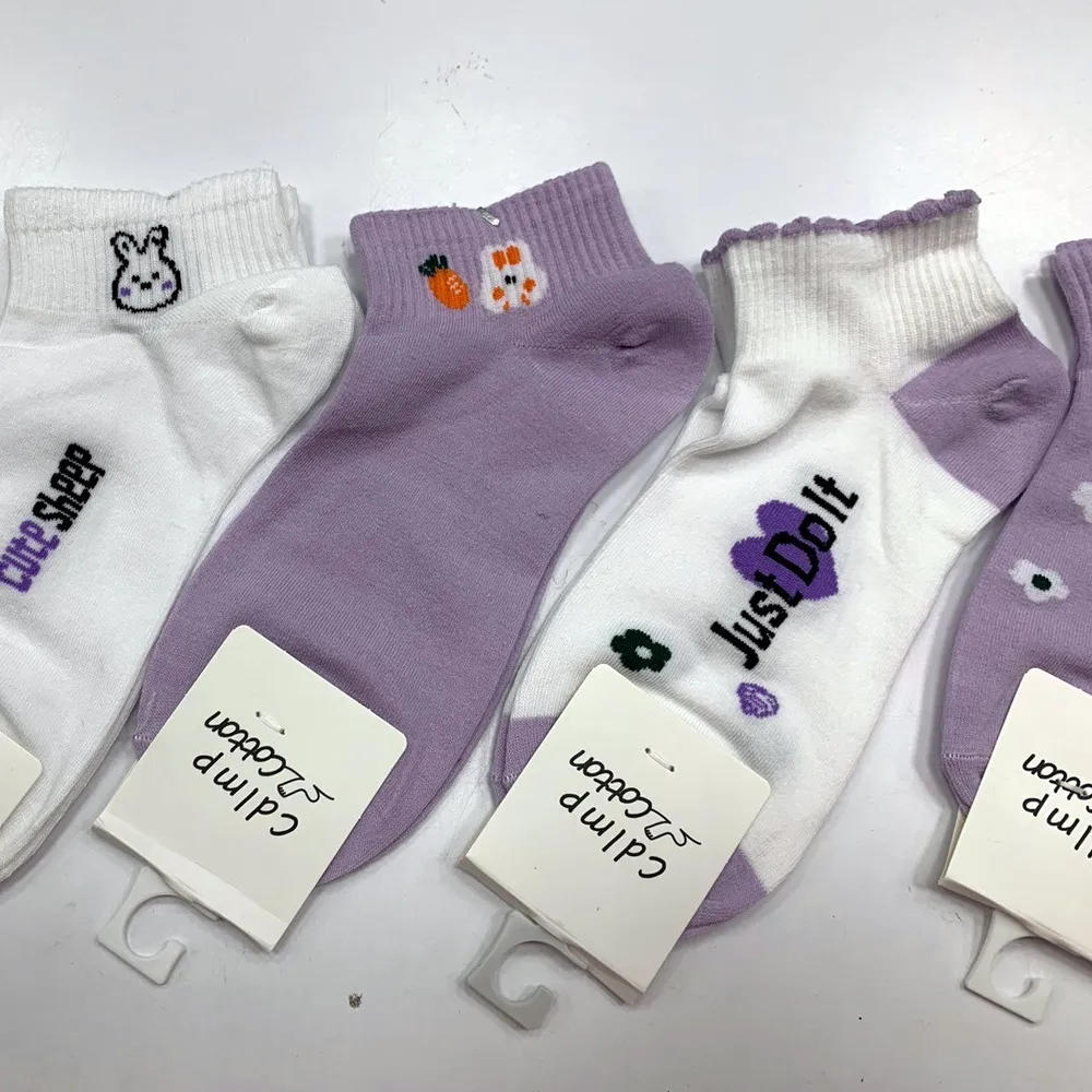 【Socks Form 襪子瘋】紫色浪漫日系棉質短襪/踝襪/棉襪/船型襪/女襪(5色)