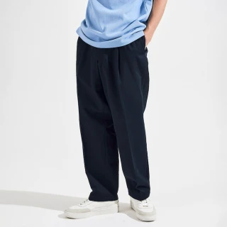 【Munsingwear】企鵝牌 男款藏青色彈性簡約打摺休閒長褲 MGTP8D03
