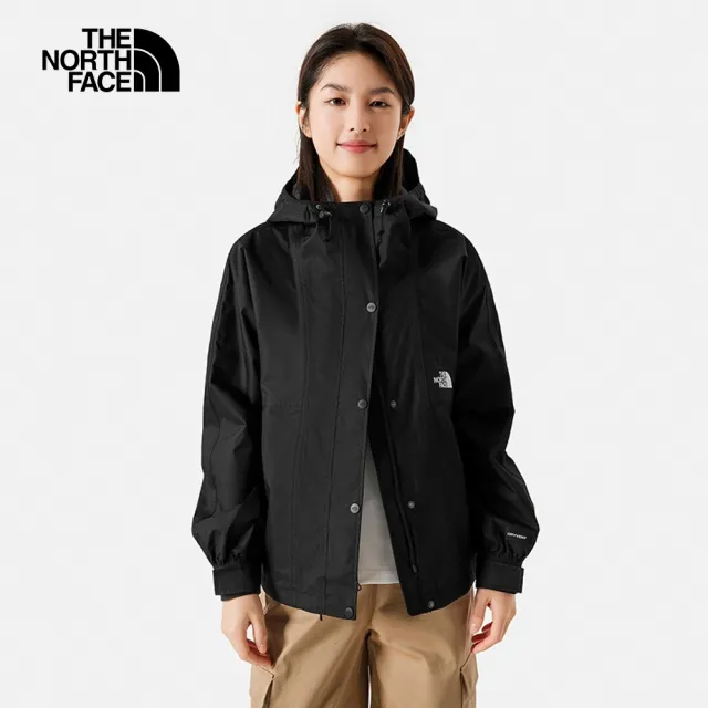 【The North Face】TNF 防水透氣連帽外套 W MFO RAIN TOP JACKET - AP 女 黑(NF0A8BABJK3)