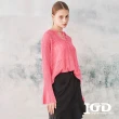 【IGD 英格麗】速達-網路獨賣款-蕾絲織紋針織上衣(粉色)