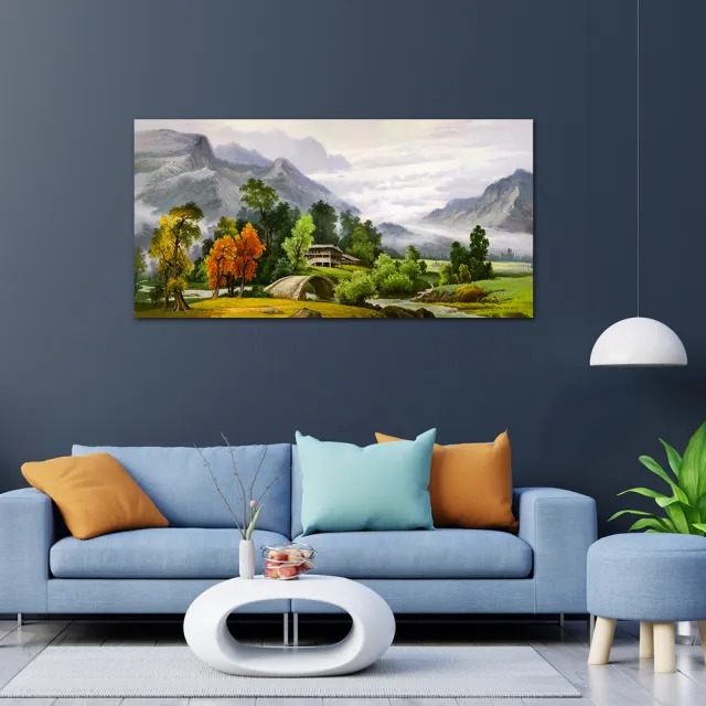 【御畫房】春山如笑 國家一級畫師手繪油畫60×120cm(VF-114)