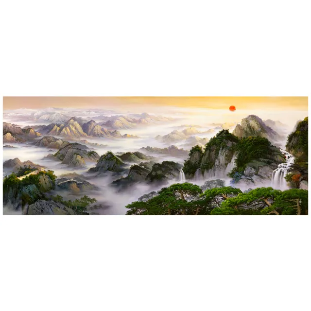 【御畫房】黃山雲海 國家一級畫師手繪油畫60×120cm(VF-33)