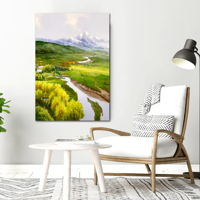 【御畫房】天山溪流 國家一級畫師手繪油畫60×90cm(VF-102)