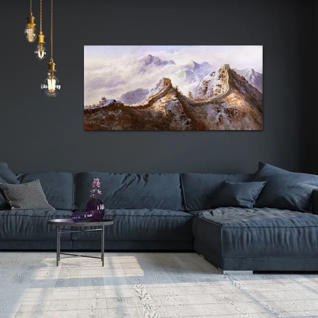 【御畫房】萬里長城 國家一級畫師手繪油畫60×120cm(VF-112)