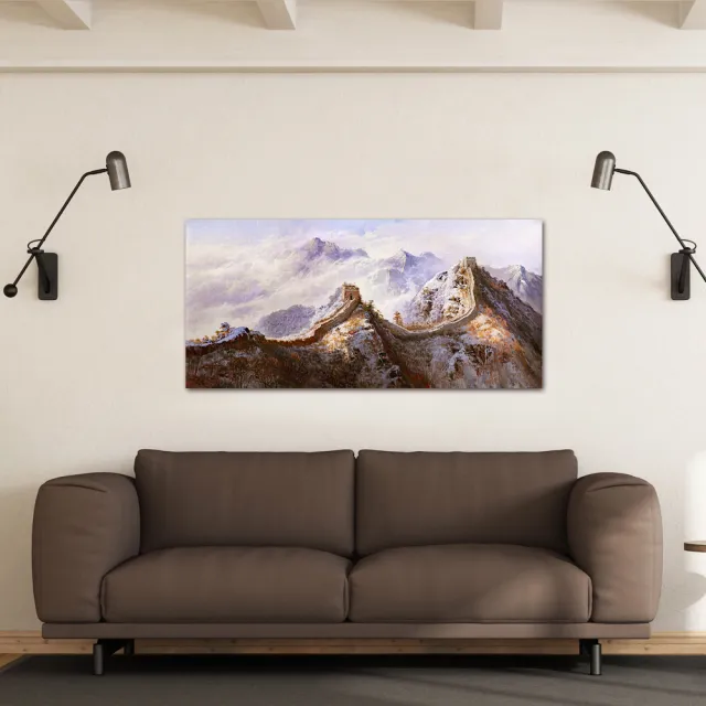 【御畫房】萬里長城 國家一級畫師手繪油畫60×120cm(VF-112)