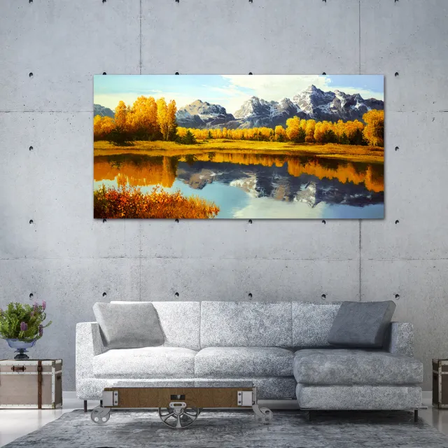 【御畫房】湖畔秋色 國家一級畫師手繪油畫60×120cm(VF-131)
