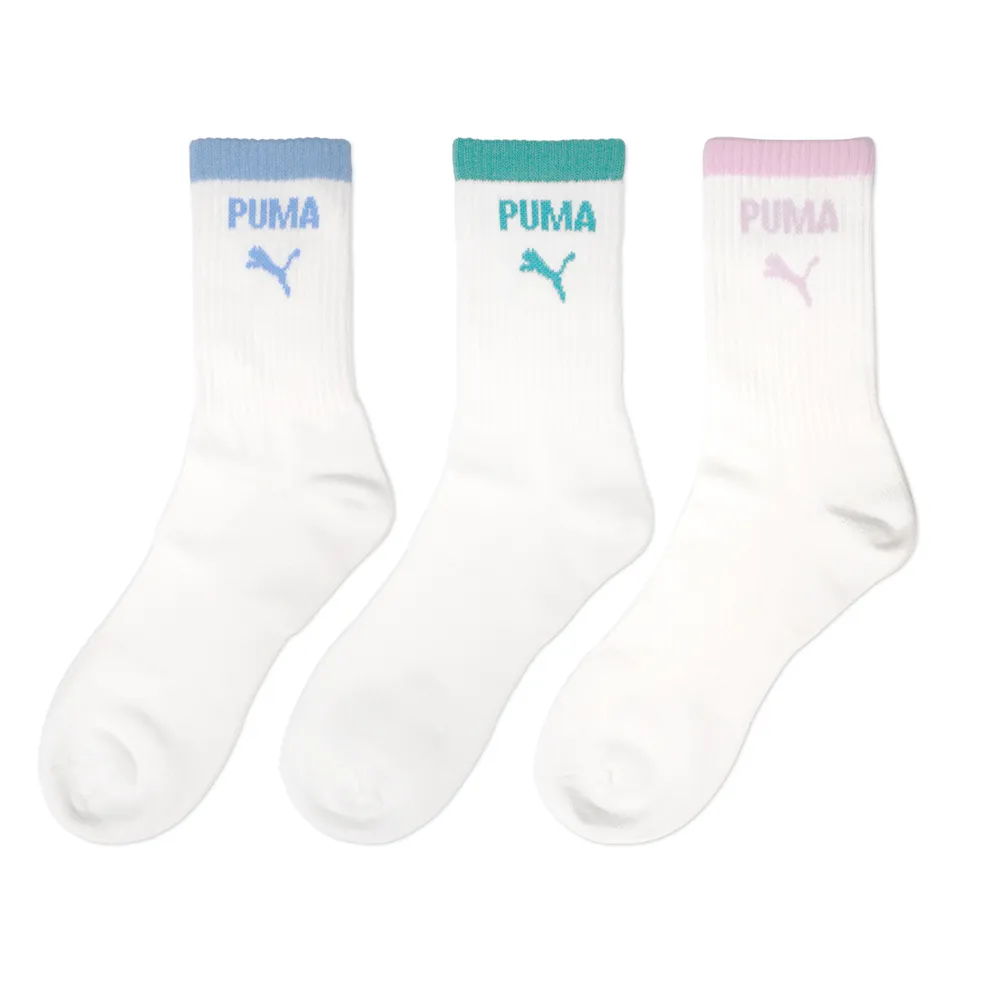 【PUMA官方旗艦】Fashion跳豹PUMA字樣半統襪 3雙組 女性 BB146501