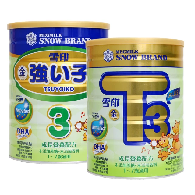 【SNOW 雪印】雪印成長營養配方金強子3 PLUS 2罐組(900g/罐)