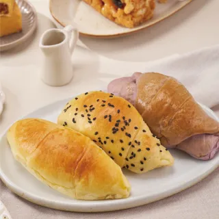 【洪瑞珍】角角餐包2盒組共12入(每盒6入共2盒 奶酥/芋泥/肉鬆  早餐 宵夜 爆餡 點心 下午茶)