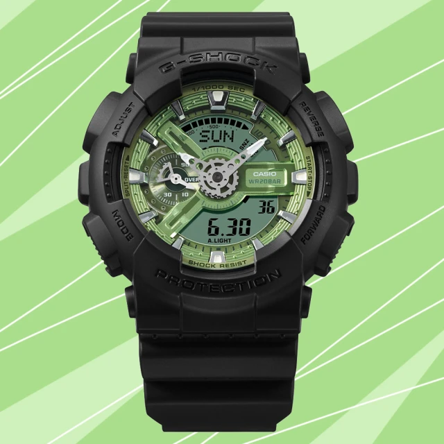 CASIO 卡西歐 G-SHOCK 街頭質樸風格 酷炫設計 大錶殼雙顯錶-冰藍色(GA-110CD-1A3 防水200米)