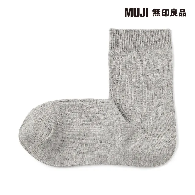 【MUJI 無印良品】女棉混足口柔軟鋸齒花紋直角短襪(共10色)