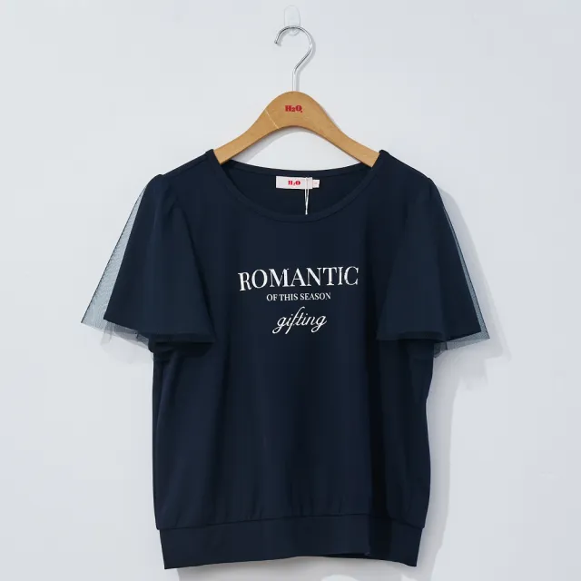 【H2O】雙層荷葉袖T恤(#4671005 T恤 藍色/白色/粉色)