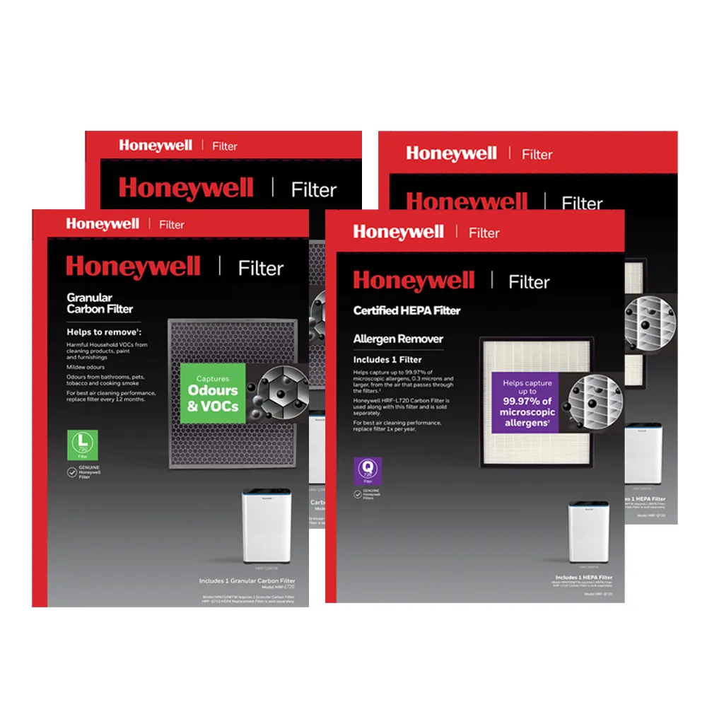 【美國Honeywell】適用HPA-720WTW 兩年份專用濾網組(HEPA濾網HRF-Q720 x2盒+顆粒活性碳濾網HRF-L720 x2盒)