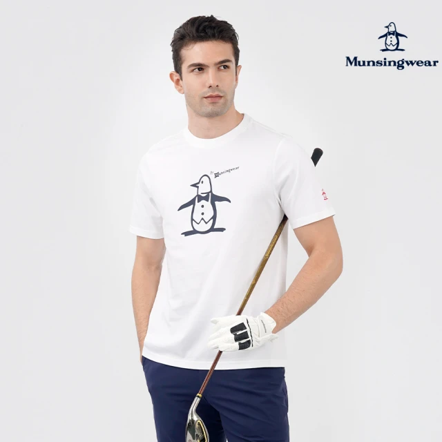 Munsingwear 企鵝牌 男款白色企鵝印花純棉舒適百搭短袖T恤 MGTL2505