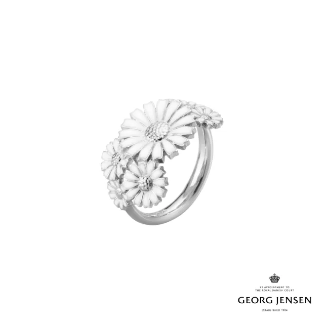 【Georg Jensen 喬治傑生】DAISY 層疊戒指(純銀 白瓷琺瑯 戒指)