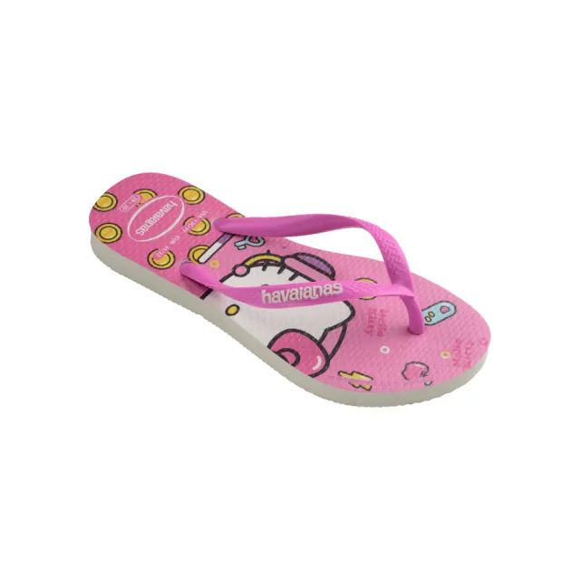 【havaianas 哈瓦仕】拖鞋 童鞋 兒童 夾腳拖 凱蒂貓 Kids Slim Hello Kitty 桃粉 4145748-3991K(哈瓦士)