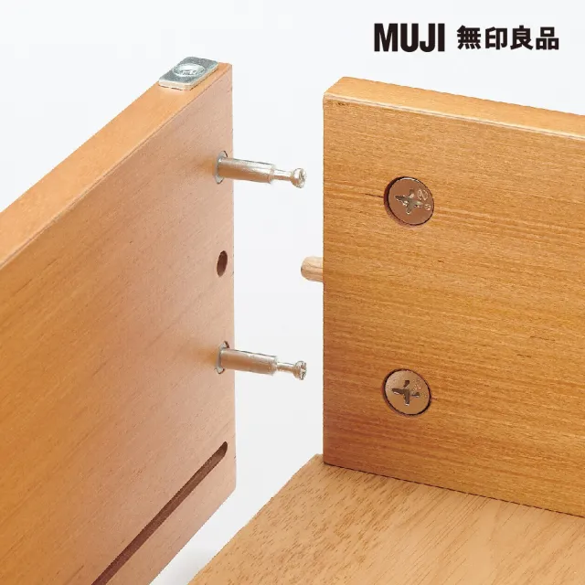 【MUJI 無印良品】橡膠木床架用床下收納盒/附隔板(大型家具配送)