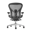 【Herman Miller】Aeron 2.0 人體工學椅 全功能 拋光金屬腳座 鋁合金材質 石墨黑 DW扶手 A size(平行輸入)
