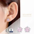 【SOLARFRi】S925純銀針式耳環輕奢粉晶鑽花頂級CZ鑽飾抗敏舒適耳環(閨蜜生日情人女友聖誕禮物)