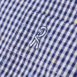 【ROBERTA 諾貝達】男裝 休閒藍格紋短袖襯衫(印度素材 台灣製)