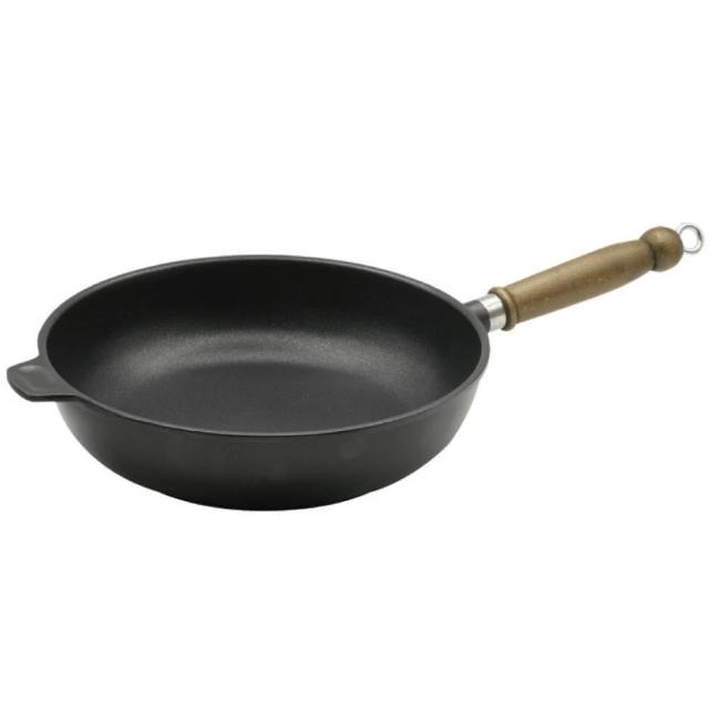 【AntikArs】義式可拆式原木手柄 不沾平底深鍋28cm(義大利製 厚底8mm 不含鍋蓋 深炒鍋)