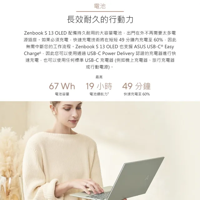 【ASUS 華碩】福利品 13.3吋R7觸控輕薄筆電(ZenBook UM5302TA/R7-6800U 八核心/16G/1T SSD/W11/OLED)