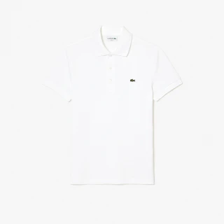 【LACOSTE】男裝-經典修身短袖Polo衫(白色)