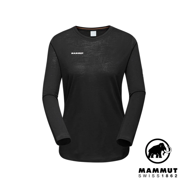 Mammut 長毛象 Tree Wool FL Longsleeve Women 羊毛混紡快乾抗臭長袖T恤 黑色 女款 #1016-01700