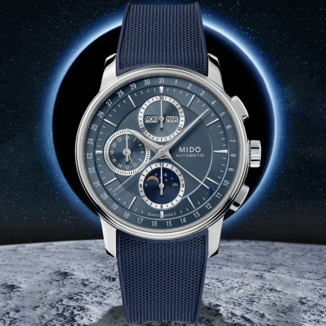 MIDO 美度 BARONCELLI 永恆系列 月相顯示 計時機械腕錶(M0276251704100)