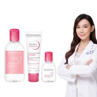 【BIODERMA 貝膚黛瑪 官方直營】舒敏保濕彈潤組(舒敏保濕化妝水+舒敏保濕全能輕乳霜+潔膚液100ml/臉部保養)